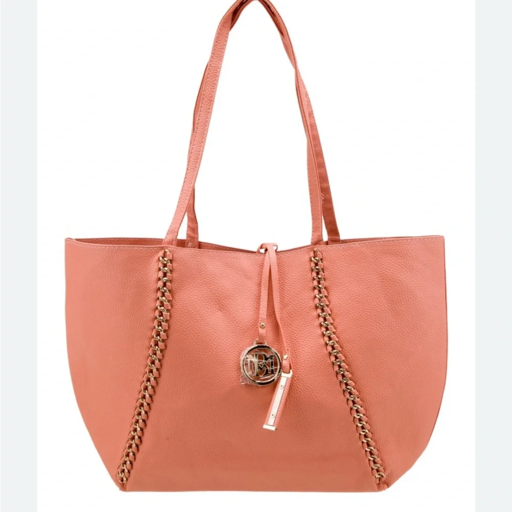 Badgely Mischka tote with Chain Detail and Tassel - Picture 4 of 6